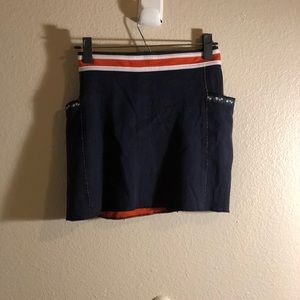 Free People navy miniskirt with striped waistband